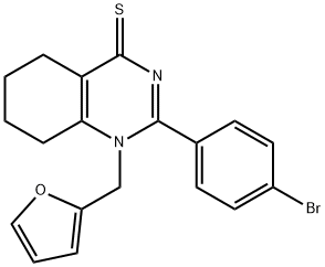 2-(4-bromophenyl)-1-(furan-2-ylmethyl)-5,6,7,8-tetrahydroquinazoline-4(1H)-thione 结构式