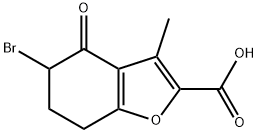 5-Bromo-3-methyl-4-oxo-4,5,6,7-tetrahydro-benzofuran-2-carboxylic acid 结构式