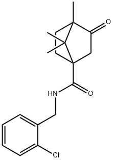 (4R)-N-(2-氯苯甲基)-4,7,7-三甲基-3-氧亚基二环[2.2.1]庚烷-1-甲酰胺 结构式