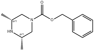 REL-苄基(3R,5S)-3,5-二甲基哌嗪-1-甲酸 结构式