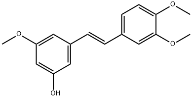 (E)-3'-hydroxy-3,4,5'-trimethoxystilbene 结构式