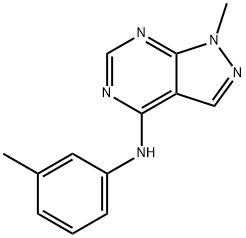 1H-Pyrazolo[3,4-d]pyrimidin-4-amine,1-methyl-N-(3-methylphenyl)- 结构式