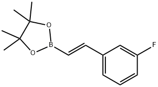 (E)-2-(3-氟苯乙烯基)-4,4,5,5-四甲基-1,3,2-二氧硼杂环戊烷 结构式