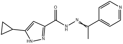 (E)-3-cyclopropyl-N-(1-(pyridin-4-yl)ethylidene)-1H-pyrazole-5-carbohydrazide 结构式