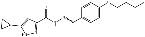 (E)-N-(4-butoxybenzylidene)-3-cyclopropyl-1H-pyrazole-5-carbohydrazide 结构式
