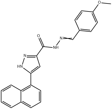 (E)-N-(4-methoxybenzylidene)-3-(naphthalen-1-yl)-1H-pyrazole-5-carbohydrazide 结构式