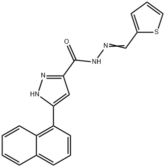 (E)-3-(naphthalen-1-yl)-N-(thiophen-2-ylmethylene)-1H-pyrazole-5-carbohydrazide 结构式