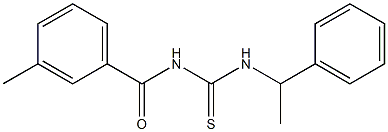 3-methyl-N-{[(1-phenylethyl)amino]carbonothioyl}benzamide 结构式