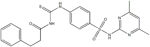 N-{[(4-{[(4,6-dimethyl-2-pyrimidinyl)amino]sulfonyl}phenyl)amino]carbonothioyl}-3-phenylpropanamide 结构式