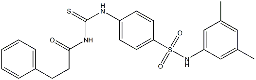 N-{[(4-{[(3,5-dimethylphenyl)amino]sulfonyl}phenyl)amino]carbonothioyl}-3-phenylpropanamide 结构式