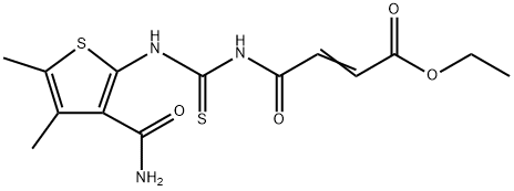 ethyl 4-[({[3-(aminocarbonyl)-4,5-dimethyl-2-thienyl]amino}carbonothioyl)amino]-4-oxo-2-butenoate 结构式