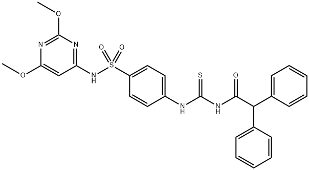N-{[(4-{[(2,6-dimethoxy-4-pyrimidinyl)amino]sulfonyl}phenyl)amino]carbonothioyl}-2,2-diphenylacetamide 结构式