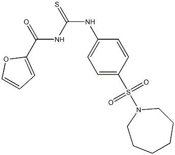 N-({[4-(1-azepanylsulfonyl)phenyl]amino}carbonothioyl)-2-furamide 结构式