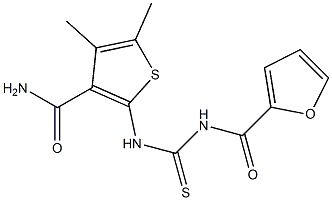 N-({[3-(aminocarbonyl)-4,5-dimethyl-2-thienyl]amino}carbonothioyl)-2-furamide 结构式