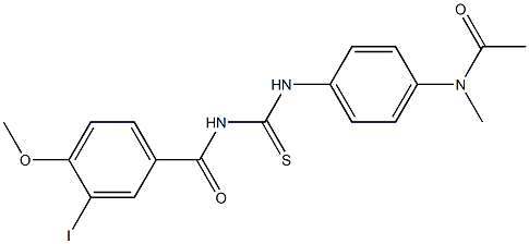 N-[({4-[acetyl(methyl)amino]phenyl}amino)carbonothioyl]-3-iodo-4-methoxybenzamide 结构式