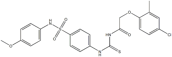 2-(4-chloro-2-methylphenoxy)-N-{[(4-{[(4-methoxyphenyl)amino]sulfonyl}phenyl)amino]carbonothioyl}acetamide 结构式