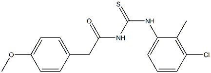 N-{[(3-chloro-2-methylphenyl)amino]carbonothioyl}-2-(4-methoxyphenyl)acetamide 结构式