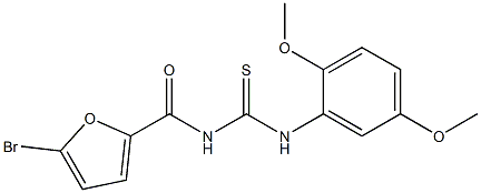 5-bromo-N-{[(2,5-dimethoxyphenyl)amino]carbonothioyl}-2-furamide 结构式