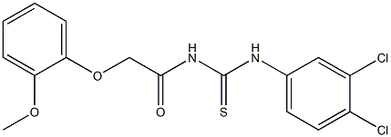 N-{[(3,4-dichlorophenyl)amino]carbonothioyl}-2-(2-methoxyphenoxy)acetamide 结构式