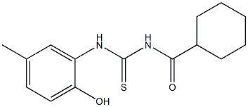 N-{[(2-hydroxy-5-methylphenyl)amino]carbonothioyl}cyclohexanecarboxamide 结构式