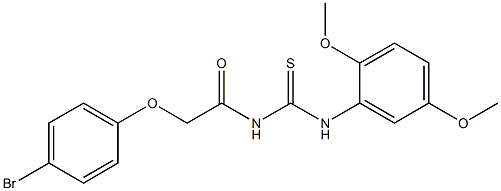 2-(4-bromophenoxy)-N-{[(2,5-dimethoxyphenyl)amino]carbonothioyl}acetamide 结构式