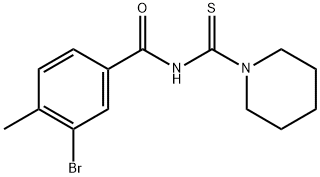 3-bromo-4-methyl-N-(1-piperidinylcarbonothioyl)benzamide 结构式