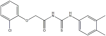 2-(2-chlorophenoxy)-N-{[(3,4-dimethylphenyl)amino]carbonothioyl}acetamide 结构式