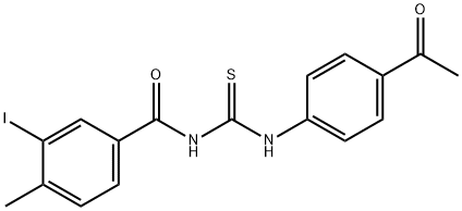 N-{[(4-acetylphenyl)amino]carbonothioyl}-3-iodo-4-methylbenzamide 结构式