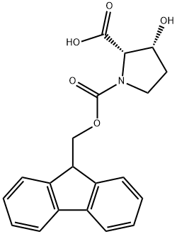 FMOC-顺式-3-羟基-L-脯氨酸 结构式