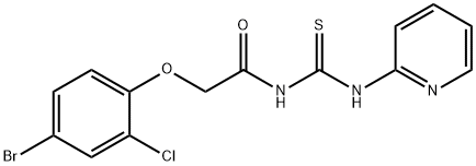 2-(4-bromo-2-chlorophenoxy)-N-[(2-pyridinylamino)carbonothioyl]acetamide 结构式