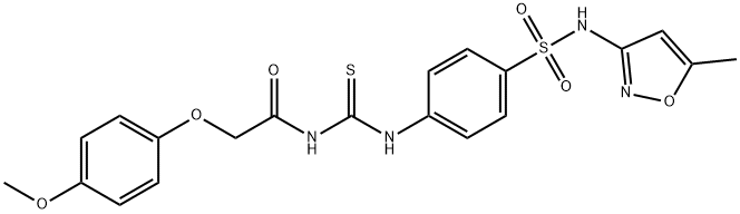2-(4-methoxyphenoxy)-N-{[(4-{[(5-methyl-3-isoxazolyl)amino]sulfonyl}phenyl)amino]carbonothioyl}acetamide 结构式