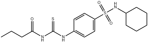 N-[({4-[(cyclohexylamino)sulfonyl]phenyl}amino)carbonothioyl]butanamide 结构式