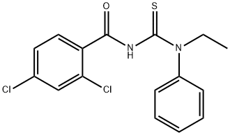 2,4-dichloro-N-{[ethyl(phenyl)amino]carbonothioyl}benzamide 结构式