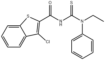 3-chloro-N-{[ethyl(phenyl)amino]carbonothioyl}-1-benzothiophene-2-carboxamide 结构式