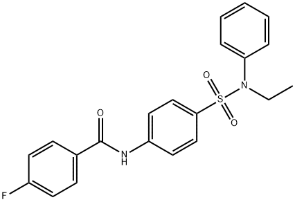 N-(4-{[ethyl(phenyl)amino]sulfonyl}phenyl)-4-fluorobenzamide 结构式