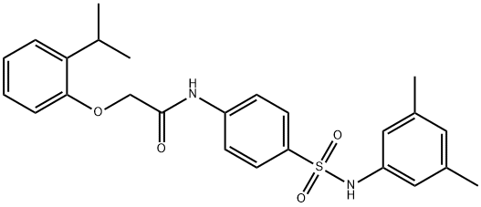 N-(4-{[(3,5-dimethylphenyl)amino]sulfonyl}phenyl)-2-(2-isopropylphenoxy)acetamide 结构式