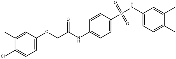 2-(4-chloro-3-methylphenoxy)-N-(4-{[(3,4-dimethylphenyl)amino]sulfonyl}phenyl)acetamide 结构式