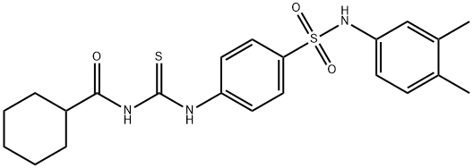 N-{[(4-{[(3,4-dimethylphenyl)amino]sulfonyl}phenyl)amino]carbonothioyl}cyclohexanecarboxamide 结构式