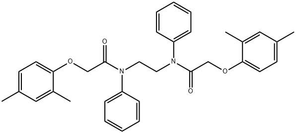 N,N'-1,2-ethanediylbis[2-(2,4-dimethylphenoxy)-N-phenylacetamide] 结构式
