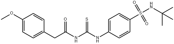 N-[({4-[(tert-butylamino)sulfonyl]phenyl}amino)carbonothioyl]-2-(4-methoxyphenyl)acetamide 结构式