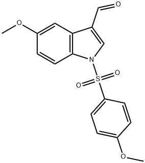 5-甲氧基-1-((4-甲氧苯基)磺酰)-1H-吲哚-3-甲醛 结构式