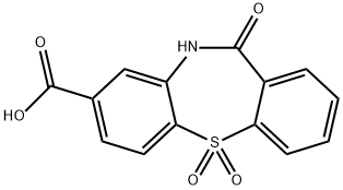 11-oxo-10,11-dihydrodibenzo[b,f][1,4]thiazepine-8-carboxylic acid 5,5-dioxide 结构式