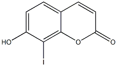 2H-1-Benzopyran-2-one, 7-hydroxy-8-iodo- 结构式