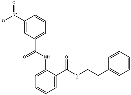 2-[(3-nitrobenzoyl)amino]-N-(2-phenylethyl)benzamide 结构式