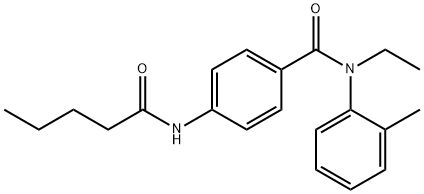 N-ethyl-N-(2-methylphenyl)-4-(pentanoylamino)benzamide 结构式