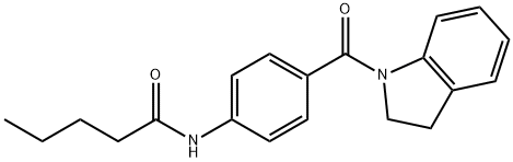 N-[4-(2,3-dihydroindole-1-carbonyl)phenyl]pentanamide 结构式