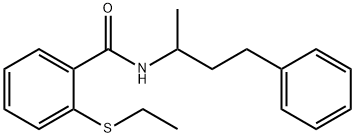 2-ethylsulfanyl-N-(4-phenylbutan-2-yl)benzamide 结构式