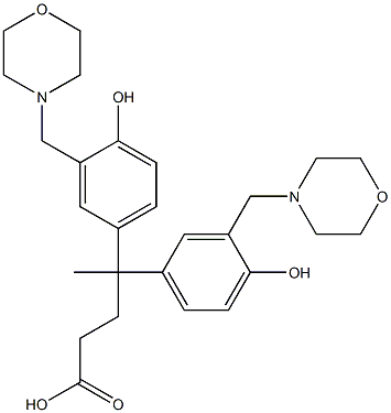 Benzenebutanoic acid, 4-hydroxy-g-[4-hydroxy-3-(4-morpholinylmethyl)phenyl]-g-methyl-3-(4-morpholinylmethyl)- 结构式