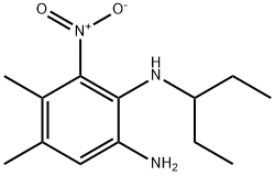 N2-(1-乙基丙基)-4,5-二甲基-3-硝基-1,2-苯二胺 结构式