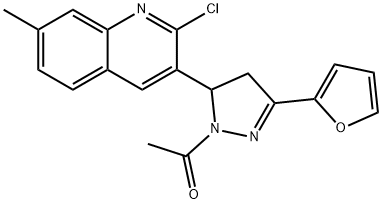 1-(5-(2-chloro-7-methylquinolin-3-yl)-3-(furan-2-yl)-4,5-dihydro-1H-pyrazol-1-yl)ethan-1-one 结构式